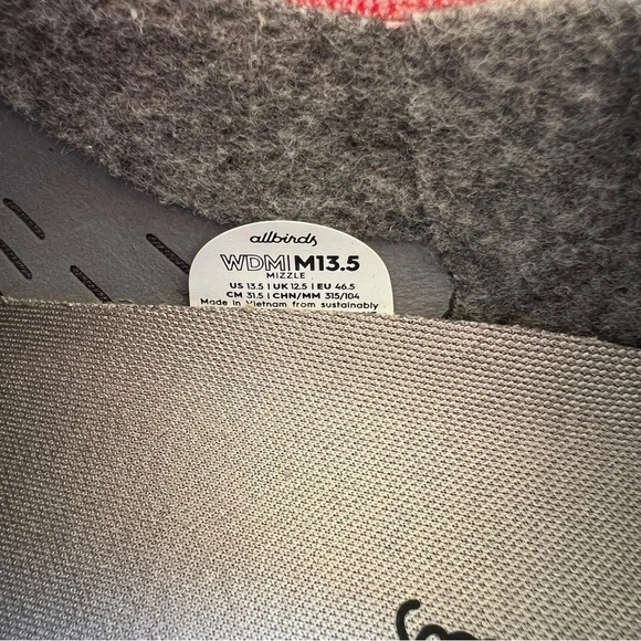 Allbirds Wool Dasher Mizzle Low Sneakers Red Mens 13.5 NWOB Classic Fall Casual - Picture 7 of 7